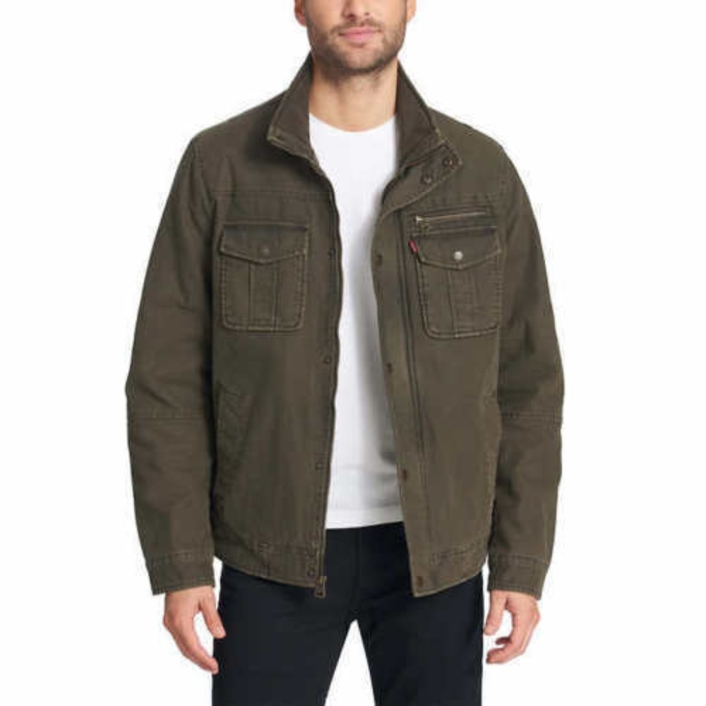 Levi's Men's Trucker Field Canvas Zip Jacket Olive